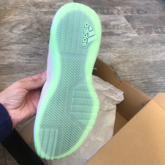 Nude / tan / cream / neon bottom ADIDAS trainers - Picture 4 of 4